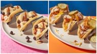 Caramel Banana Pancake Taco and Country Chicken and Gravy Pancake Taco will satisfy both your sweet and spicy taste buds (Image via iHOP)